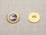 15mm Aquarius Zodiac Sign Button - Royal Blue Enamel and Gilt