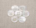 22L MOP 4 Hole Buttons - White