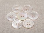 36L MOP 4 Hole Buttons - White