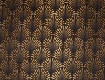 100% Viscose Twill - Art Deco Fan Black/Gold