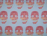 100% Viscose Twill - Flame Skulls