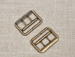 2 Prong Waistcoat Buckle - Antique Brass