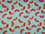 100% Viscose Twill - Oriental Fans Teal