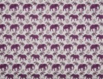 100% Viscose Twill - Paisley Elephants Purple/Silver
