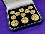 11 Pce Checkerboard Blazer Button Set SB - Gilt