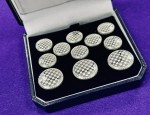 11 Pce Checkerboard Blazer Button Set SB - Silver